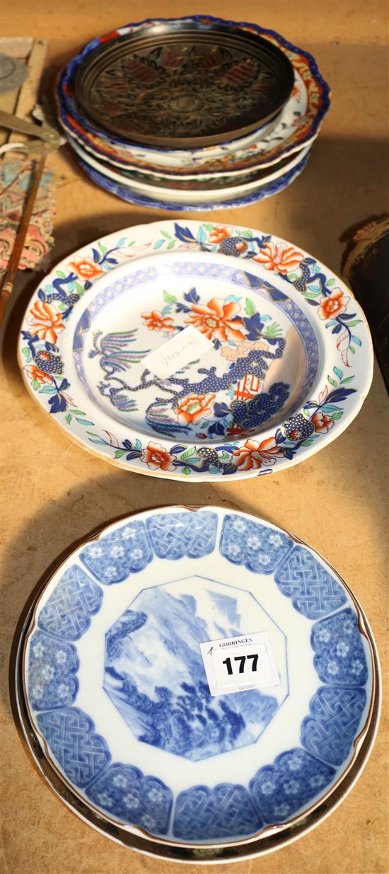 Imari plates & others